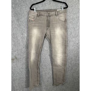 Diesel Jeans Men's 32x32 Krayver Carrot Fit Gray Stretch Light Wash Tapered Leg